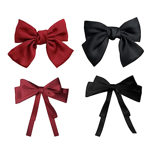 OSOLADY 4 Stück Teiliges Bow Hair Clip Damen Schleifen Haarspangen Große Haarklammern Dekorativ für Party Alltag Vielseitig Einsetzbar Elegant und Feminin Geeignet für Langes und Kurzes von OSOLADY