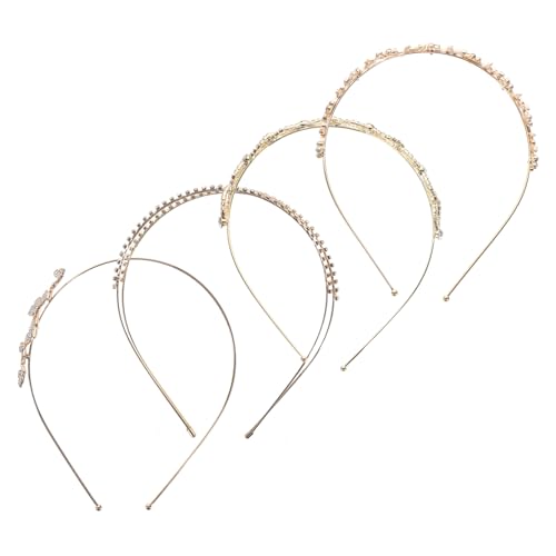 OSOLADY 4 Stück Teiliges Damen Strass Haarband Doppellagige Schmale Haarreifen mit Funkelnden Kristallen Stilvolle Braut haar accessoires für Hochzeiten Partys und Festliche Anlässe von OSOLADY