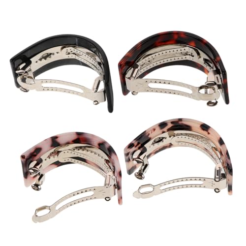 OSOLADY 4 Stück Teiliges Halbrunde Haarspangen aus Acetat im Sternenhimmel Muster Federclips als Ponytail Halter für Damen Modische Haarschmuck Accessoires für Party und Alltag von OSOLADY