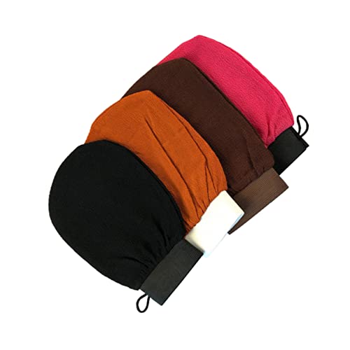 OSOLADY 4 Stück Teiliges Peeling Handschuh für Dusche Exfolierende Badetücher für und Glatte Haut Tragbar und Reisegeeignet Rutschfeste Handgelenke Hautfreundlich und Weich von OSOLADY