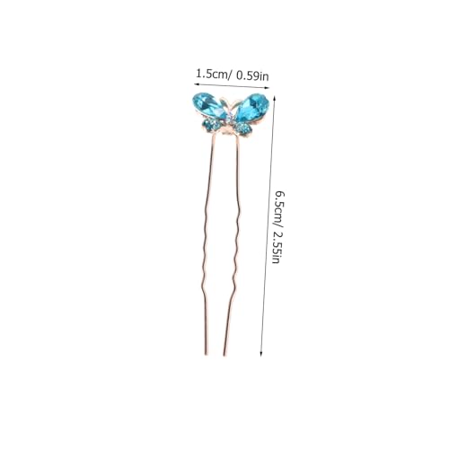 OSOLADY 4 Stück Teiliges U Förmige Haarnadeln mit Funkelnden Strass Schmetterlingen Braut und Damen Haarspangen für Hochzeit Leichte Komfortable Haarschmuck Accessoires von OSOLADY