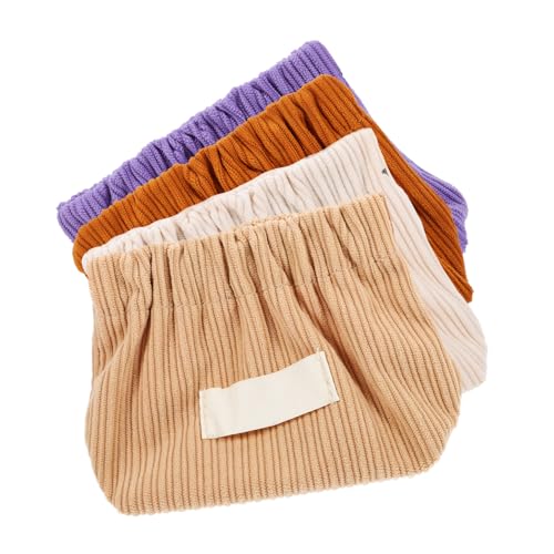 OSOLADY 4stücke Kosmetiktasche Aus Cord Teiliges Tragbares Makeup Bag Für Reisen Elegantes Design Damen Und Vielseitige Anlässe Praktischer Organizer Für von OSOLADY