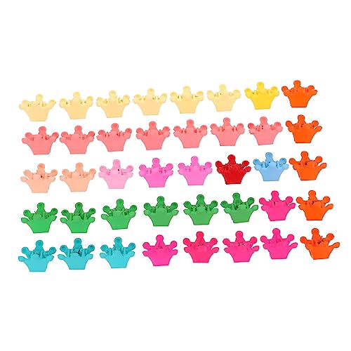 OSOLADY 40 Stück Mädchen Haarklammern Krone Kieferclips für Kinder Kleiner Haargreifer in Leuchtenden Farben für Geburtstagsfeiern und Feiertage von OSOLADY