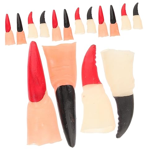 OSOLADY 40stücke Teiliges Halloween Kostüm Mit Realistischen Fingernägeln Cosplay Requisiten Für Hexen Und -maskeraden Für Halloween-partys Und Scherze Inkl Schwarzer Und Roter von OSOLADY