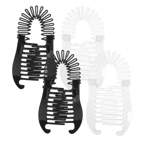 OSOLADY 4Stücke Bananen Haarspangen für Damen Dehnbar und Flexibel für Dünnes Dickes Haar Sicheres Styling Tool Vielseitig Einsetzbar für Alltag und Besondere Anlässe von OSOLADY