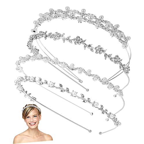 OSOLADY 4Stücke Braut Stirnbänder Glitzernde Haarreifen Perlen Hochzeitskristall Tiaras für Damen Hochzeiten und Festivals OSOLADY 4Stücke Braut Stirnbänder Glitzernde Haarreifen Perlen Hochzeitskristall Tiaras für Damen Hochzeiten und Festivals von OSOLADY