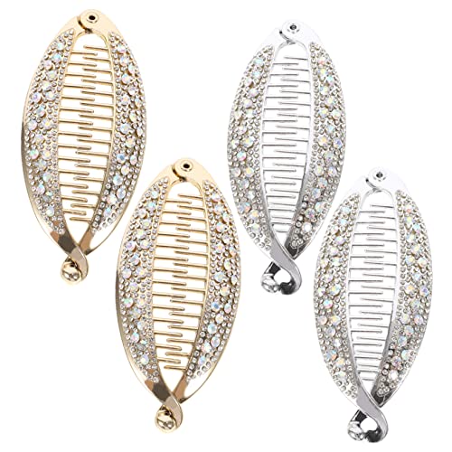 OSOLADY 4Stücke Fischform Haarklammer Bananen Haarspange für Glitzernde Clips Gold und Silber für Damen für Verschiedene Anlässe OSOLADY 4Stücke Fischform Haarklammer Bananen Haarspange für Glitzernde Clips Gold und Silber für Damen für Verschiedene Anlässe von OSOLADY
