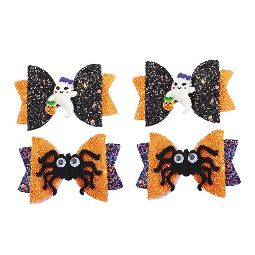 OSOLADY 4 Stücke Mädchen Haarnadel Satz Cartoon Haarschleifen Halloween Haaraccessoires Rutschfestes Design Bequem für Kinder von OSOLADY