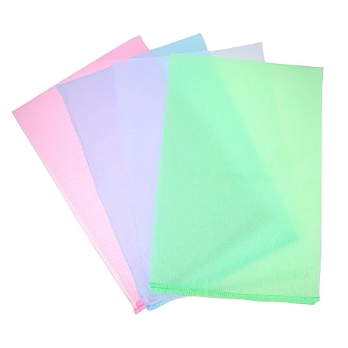 OSOLADY 4 Stücke Körperpeeling Waschlappen Nylon Dusche Handtuch Saugfähiger Rücken Schrubber für Peeling für Hauttypen Wiederverwendbar von OSOLADY