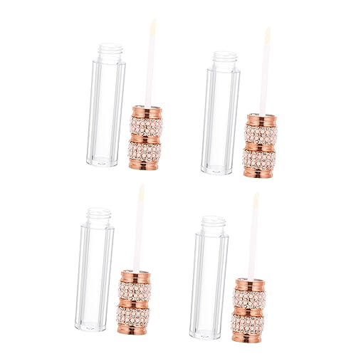 OSOLADY 4Stücke Perlen Diamant Lipgloss Tuben Leere DIY Lipgloss Behälter Für Lippenstift Und Lip Balm Goldene Kosmetikflaschen Für Kreative Anwendungen von OSOLADY