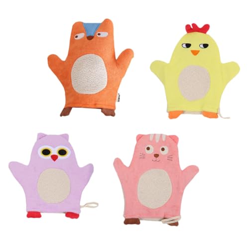 OSOLADY 4Stücke Schlamm Bad Handschuhe mit Tierdesign Reibende Handtücher für Sanfte Hautpflege für Zuhause und Reisen Praktische Badezubehör von OSOLADY