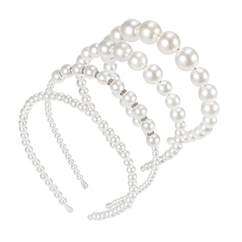 OSOLADY 4Stücke Teiliges Perlen Stirnband für Haarschmuck für Hochzeiten Brautfeiern Besondere Anlässe Handgefertigtes Brautstirnband mit Kunstperlen von OSOLADY