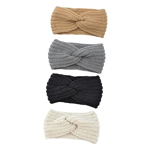 OSOLADY 4stücke Gewebtes Haarband Breit Für Damen Warmes Strickkopfband Mit Ohrenschutz Für Reisen Und Outdoor-aktivitäten Im Winter von OSOLADY