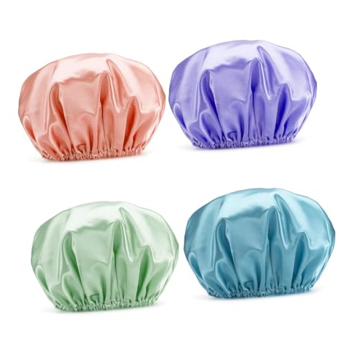 OSOLADY 4Stücke Wasserdichte Bademützen für Damen Stylische Duschhaube Regenbogen und Champagner für und Wellness im Bad OSOLADY 4Stücke Wasserdichte Bademützen für Damen Stylische Duschhaube Regenbogen und Champagner für und Wellness im Bad von OSOLADY