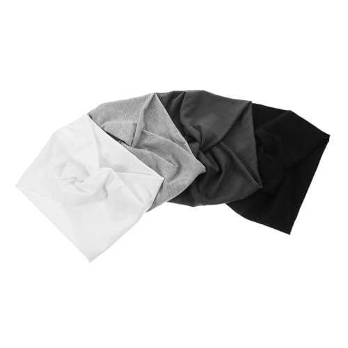 OSOLADY 4stücke Elastische Turban-stirnbänder Für Frauen Knotenverdrehte Sport Und Yoga-haarbänder Rauchgrau Und Feuchtigkeitsableitend Und Schweißabsorbierend von OSOLADY