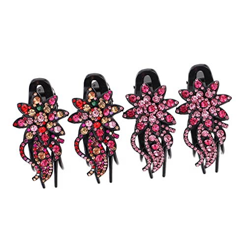 OSOLADY 4stücke Strass-haarspangen Entenschnabel-clips Kieferspangen Pferdeschwanz-halter Kopfschmuck Für Frauen Mädchen von OSOLADY