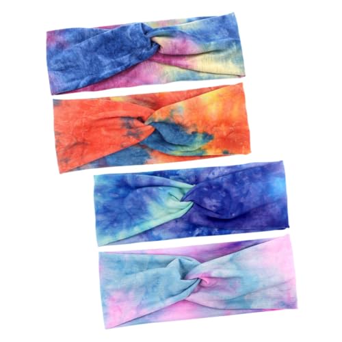 OSOLADY 4stücke Teiliges Sport Stirnband Für Damen Fitness Haarbänder Trendigem Batikdesign Elastisch Rutschfest Für Yoga Joggen Und Andere Sportarten Peacock von OSOLADY