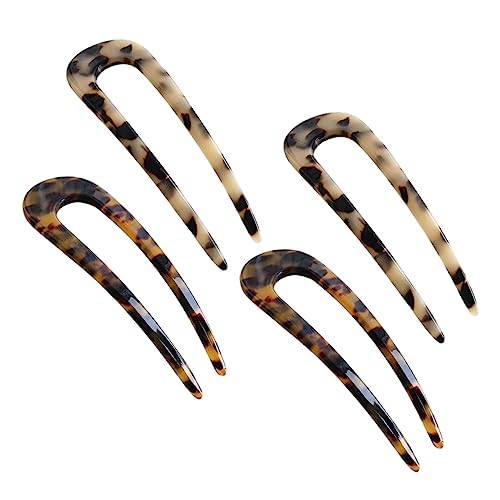 OSOLADY 4stücke U-förmige Haarnadeln Für Chignons Stilvolle Haarspangen Für Damen Große Elegante Haaraccessoires Im Wasser-marmor-muster Für Hochzeiten Und Besondere Anlässe von OSOLADY