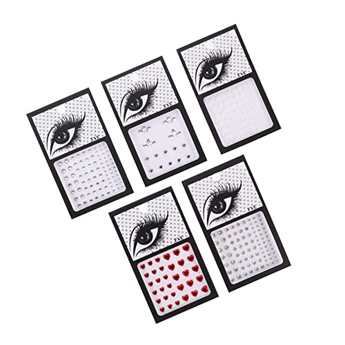 OSOLADY 5 Blätter Strass Augen Aufkleber Selbstklebend Glitzer Edelsteine für Gesicht Körper Selbstgemacht Festival Dekoration Vielseitig für Partys Halloween Cosplay von OSOLADY