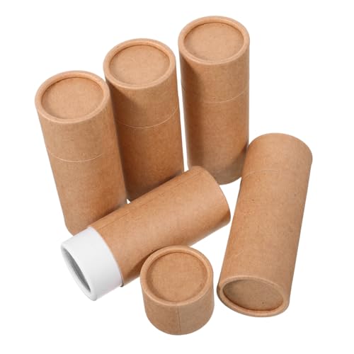 OSOLADY 5 Stück Flaschenverpackung Für Ätherische Öle Ätherische Öle Papier Pappröhre Pappzylinder Papierzylinder Papierbehälter Mit Deckel Aromatherapie Flasche Kraftpapier von OSOLADY
