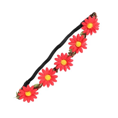 OSOLADY 5stücke Teiliges Sonnenblumen Haarkranz Rot Bohemia Stil Blumengirlande Haarband Für Strandpartys Hochzeiten Und Festivals Handgefertigter Kopfschmuck Lebendig Und Farbenfroh von OSOLADY