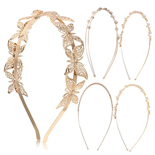 OSOLADY 5stücke Teiliges Goldenes Haarreif Frauen Metallischer Haarreif Dekoratives Stirnband Für Hochzeiten Partys Rollenspiele Und Kostüme Elegante Damen-accessoires von OSOLADY