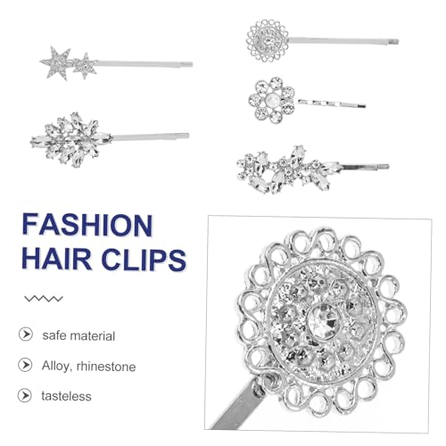 OSOLADY 5 Stück Teiliges Haarklammern Damen mit Perlen und Funkelnden Strasssteinen Modische Leaf Barrette Sonnenblume und Stern haarspangen Stilvolle Haar accessoires für Alltag und von OSOLADY