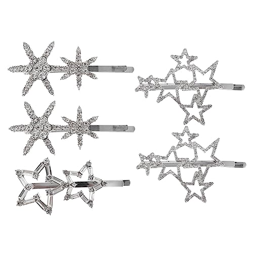 OSOLADY 5stücke Glitzer Schneeflocken Haarklammer Haarschmuck Für Frauen Rhinestone Haarspangen Für Besondere Anlässe Und Alltag Einzigartiges Design Für Verschiedene Frisuren von OSOLADY
