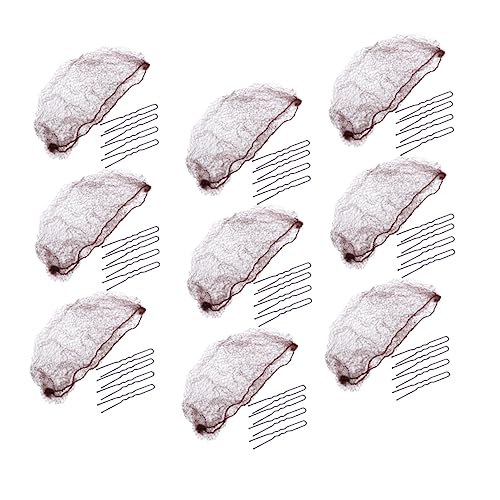 OSOLADY 50 Stück Haarnetz U Förmige Haarnadel Mädchen Haargummis Haarnetze Haarknoten Abdeckungen Für Frauen Dutt Befestigung Haarnetze Für Frauen Ballerina Frau Ballett von OSOLADY