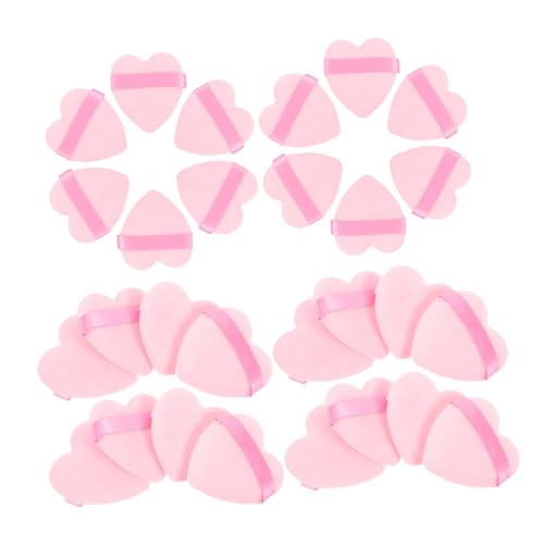 OSOLADY 50 Stück Puff Foundation Make Up Siebe Make Up Pinsel Make Up Entferner Pads Puff Me Puder Flüssigkeitsfilter Make Up Schwämme Make Up Puff Tücher Rosa Beflockung von OSOLADY