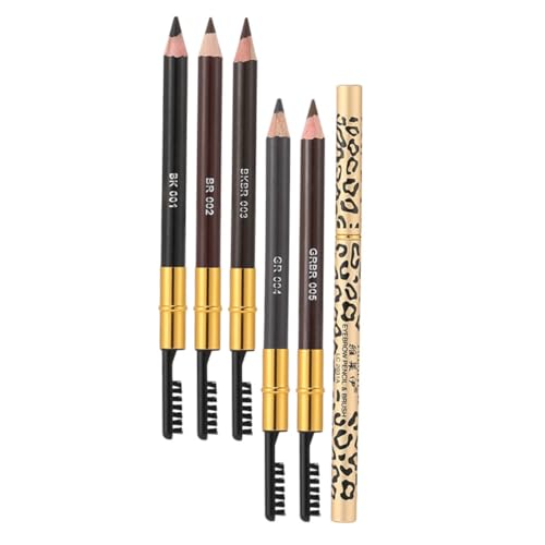 OSOLADY 5Stücke Augenbrauenstifte mit Pinsel Dual End Augenbrauenstift in Farben für Präzises Augenbrauenstyling Leicht und Tragbar für Unterwegs von OSOLADY