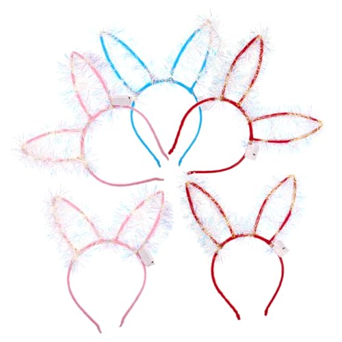 OSOLADY 5Stücke Leuchtende Kaninchenohren Haarreifen Für Cosplay Und Partys Haaraccessoires Für Damen Für Feste Und Veranstaltungen von OSOLADY