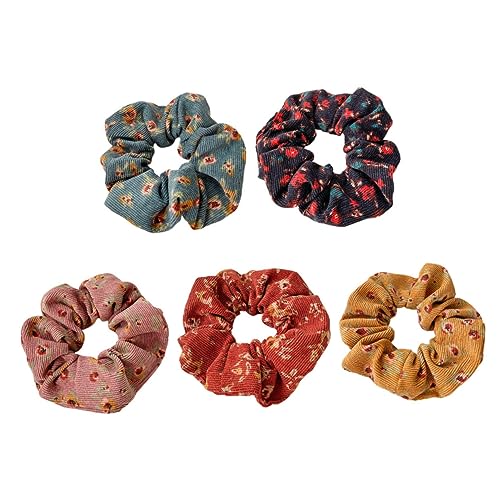 OSOLADY 5Stücke Teiliges Elastische Haarspangen für Mädchen Vintage Corduroy Scrunchies in Blau Rot Gelb und Schwarz für Dünne Haare und Tägliche Styles OSOLADY 5Stücke Teiliges Elastische Haarspangen für Mädchen Vintage Corduroy Scrunchies in Blau Rot Gelb und Schwarz für Dünne Haare und Tägliche Styles von OSOLADY