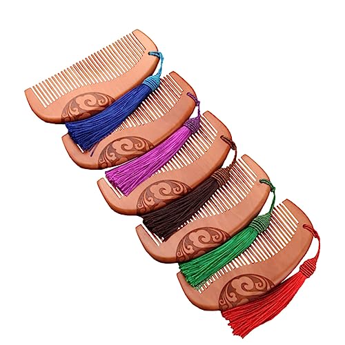 OSOLADY Holzkamm Satz 5 Stücke Skulpturaler Kamm mit Auspicious Clouds Design Haarkamm für Damen und Herren Antistatisch für und Styling von OSOLADY
