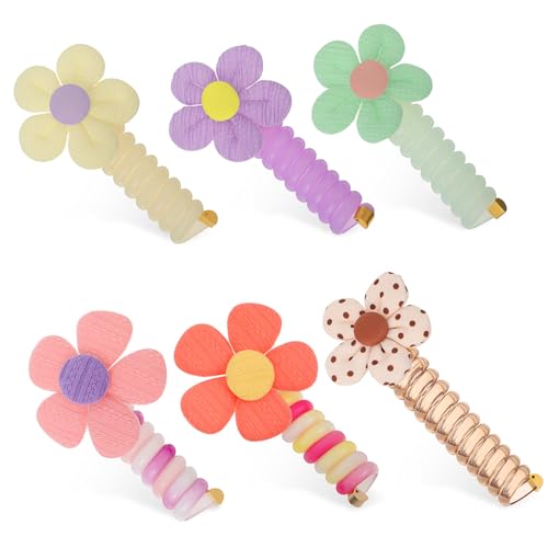OSOLADY 6 Stück Blumen Haargummis Pferdeschwanzhalter für Mädchen Elastische Haarbänder Niedliches Haarschmuck OSOLADY 6 Stück Blumen Haargummis Pferdeschwanzhalter für Mädchen Elastische Haarbänder Niedliches Haarschmuck von OSOLADY