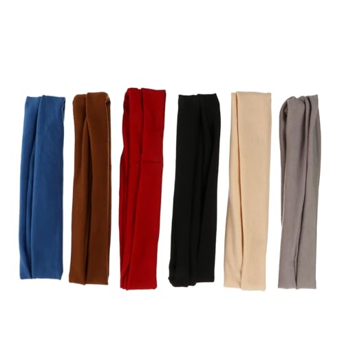OSOLADY 6 Stück Elastische Yoga Sweatband Haarbänder Verschiedenen Farben Rutschfeste Sport Stirnbänder für Männer für Fitness und Training von OSOLADY