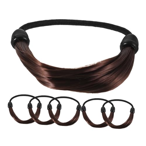 OSOLADY 6 Stück High elastische Haargummis Dunkelbraun Unsichtbar Haarschmuck für Frauen Starker Halt Elastische Zopfgummis Natürliches Aussehen Pferdeschwanzhalter von OSOLADY