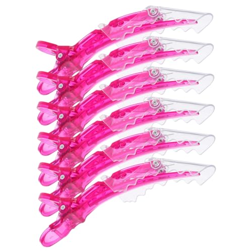 OSOLADY 6 Stück Salon Haarklammern Alligator Haarklemmen für Friseure Haarstylisten Leichtes Styling Zubehör Haarklammern für Damen und Profis Schonend für Dickes Haar Zufällige Farbe von OSOLADY