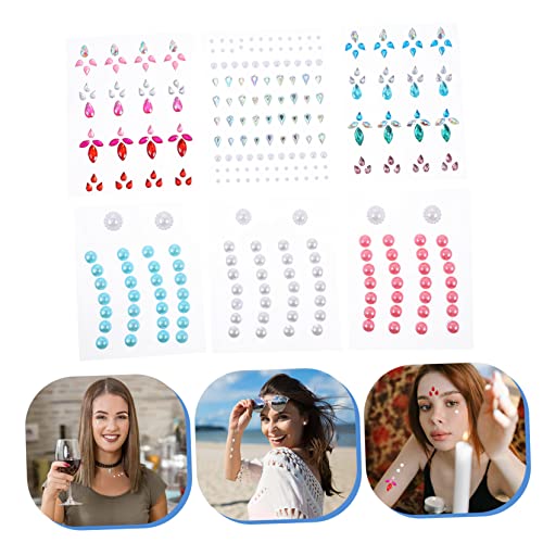 OSOLADY 6Blätter Augenjuwelen Aufkleber Set Glitzer Edelsteine für Augenbrauen Gesicht und Körper Sicher und Einfach Anzuwenden für Festivals und Partys OSOLADY 6Blätter Augenjuwelen Aufkleber Set Glitzer Edelsteine für Augenbrauen Gesicht und Körper Sicher und Einfach Anzuwenden für Festivals und Partys von OSOLADY