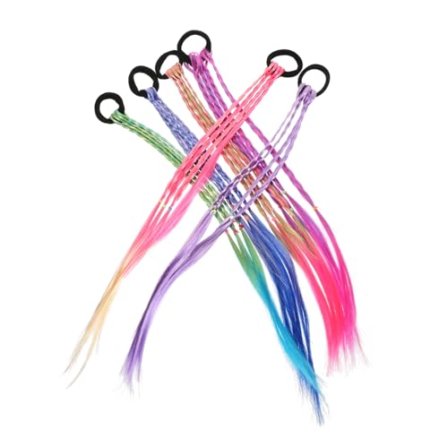 OSOLADY 6stücke Ponytail-wellen Perücken Für Mädchen Farbige Haarverlängerungen Für Partys Geburtstagsfeiern Und Bühnenauftritte Vielseitige Haaraccessoires Für Jeden Anlass von OSOLADY