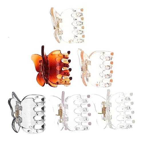 OSOLADY 6Stücke Teiliges Haarklauenclips für Damen Schmetterlingsform Transparent für Reisen Einkaufen und Alltag aus Hochwertigem Material Stark und Langlebig von OSOLADY