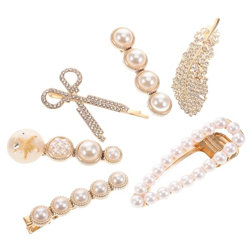 OSOLADY 6Stücke Teiliges Modischer Haarklammern mit Perlen und Strass für Damen Haaraccessoires für Verschiedene Frisuren und Anlässe OSOLADY 6Stücke Teiliges Modischer Haarklammern mit Perlen und Strass für Damen Haaraccessoires für Verschiedene Frisuren und Anlässe von OSOLADY