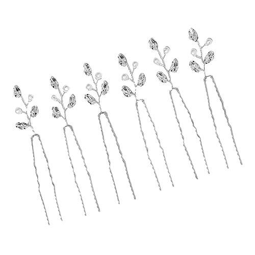 OSOLADY 6Stücke Teiliges U Förmiges Haarnadel mit Perlen für Brautkopfschmuck Eleganter Haarschmuck für Hochzeiten und Besondere Anlässe Perfektes für Damen von OSOLADY