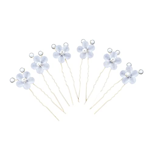 OSOLADY 6Stücke Weiß Haarnadeln Mit Perlen U Form Haarschmuck Für Damen Eleganter Haarschmuck Für Hochzeit Und Besondere Anlässe von OSOLADY