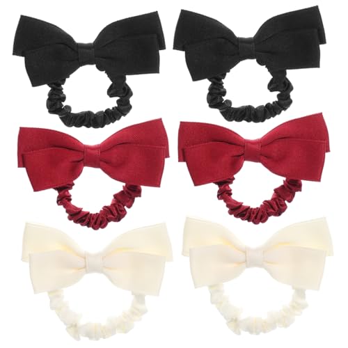 OSOLADY 6er Set Satin Haargummis Mit Schleifen Ponytail Holder Und Elastische Haarbänder Für Frauen Und ädchen Haaraccessoires Für Stilvolle Frisuren von OSOLADY