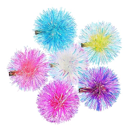 OSOLADY 6stücke Teiliges Bunte Haarspangen Mit Flauschigen Pompons Haarschmuck Für Frauen Für Verschiedene Frisuren Und Anlässe Leicht Und Tragbar Für Alltag Und Feste von OSOLADY