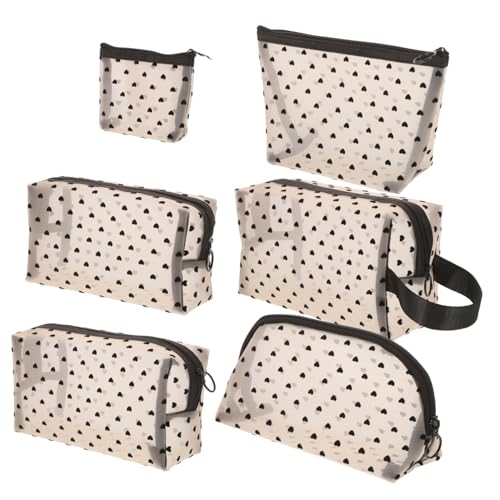 OSOLADY 6stücke Herzförmige Reise-kosmetiktaschen Aus Netz Damen-Make-up-Taschen Mit Reißverschluss Make-up-aufbewahrungstaschen Kosmetik-Organizer Für Reisen OSOLADY 6stücke Herzförmige Reise-kosmetiktaschen Aus Netz Damen-Make-up-Taschen Mit Reißverschluss Make-up-aufbewahrungstaschen Kosmetik-Organizer Für Reisen von OSOLADY