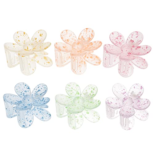 OSOLADY 6stücke Kunststoff Kieferklemmen Blumenhaarc Clips Anti-slip Haarhalter Zubehör Für Damen Und Mädchen von OSOLADY