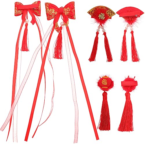 OSOLADY 6stücke Teiliges Junge Mädchen Haarschmuck Chinesisches Neujahr Haarklammern Mit Quasten Für Mädchen Zur Ergänzung Traditioneller Kostüme Für Festliche Anlässe OSOLADY 6stücke Teiliges Junge Mädchen Haarschmuck Chinesisches Neujahr Haarklammern Mit Quasten Für Mädchen Zur Ergänzung Traditioneller Kostüme Für Festliche Anlässe von OSOLADY