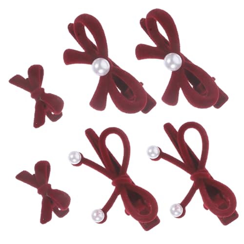 OSOLADY 6stücke Teiliges Mini-haarspangen Mit Großen Schleifen Und Perlen Für Damen Elegante Haarclips Für Partys Alltagsmode Und Besondere Anlässe Und Burgunder OSOLADY 6stücke Teiliges Mini-haarspangen Mit Großen Schleifen Und Perlen Für Damen Elegante Haarclips Für Partys Alltagsmode Und Besondere Anlässe Und Burgunder von OSOLADY